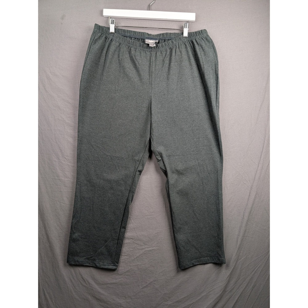 Avenue Womens Plus Size 18/20 Petite Heather Gray Stretch Knit Pants